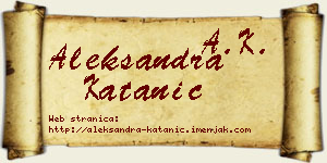 Aleksandra Katanić vizit kartica